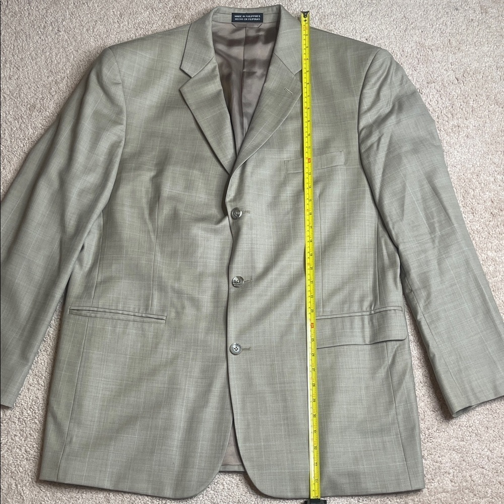 Stafford Light Creme/Gray Sport Coat with Blue Accents - Picture 3 of 8